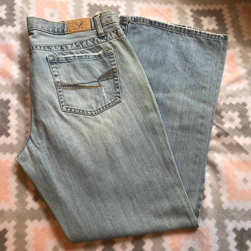 American Eagle jeans, light wash, bootcut